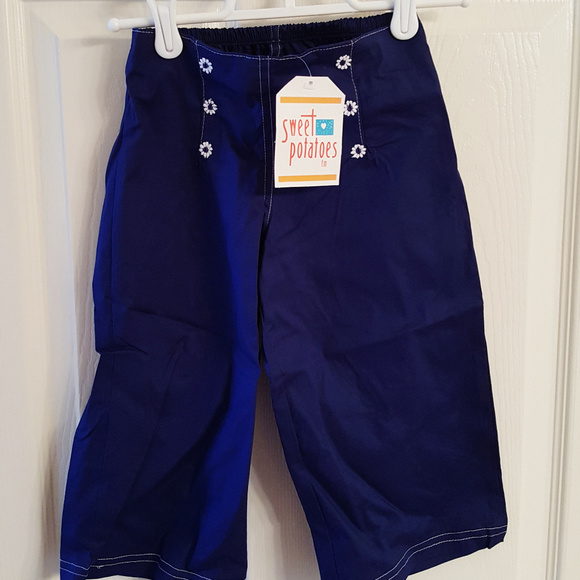 Girls Youth Pleated Pant NWT Sweet Potatoes Navy Blue Toddler & Youth Sizes - Picture 2 of 3